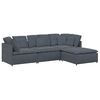 vidaXL Modularna sofa s podnožjem i jastucima, bar&scaron;unasta tamno siva