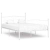 vidaXL Okvir za krevet s podnicama bijeli metalni 140 x 200 cm
