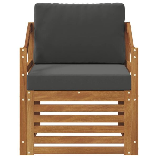 vidaXL Set vanjskih sofa Čvrsto drvo akacije i poliester Prirodna