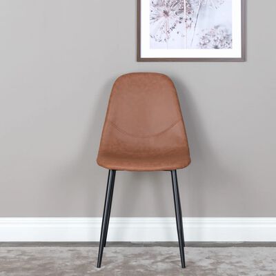 Venture Home blagovaonske stolice 2 kom Polar izgled kože smeđe-crne
