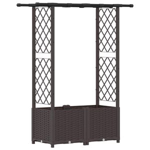 vidaXL Povi&scaron;eni krevet s mrežom i krovom Smeđa 124,5 x 40 x 136 cm PP