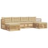 vidaXL Set vanjskih sofa 6 pcs Bijela i bež 325 x 162,5 x 73 cm