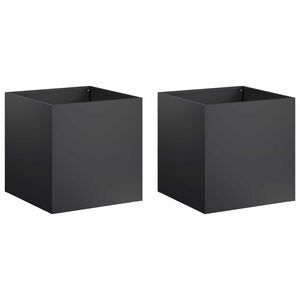 vidaXL Vrtna saksija 2 kom. Crna 35 x 35 x 35 cm Čelična vrata
