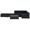 vidaXL 6-dijelna vrtna garnitura od poliratana s jastucima crna