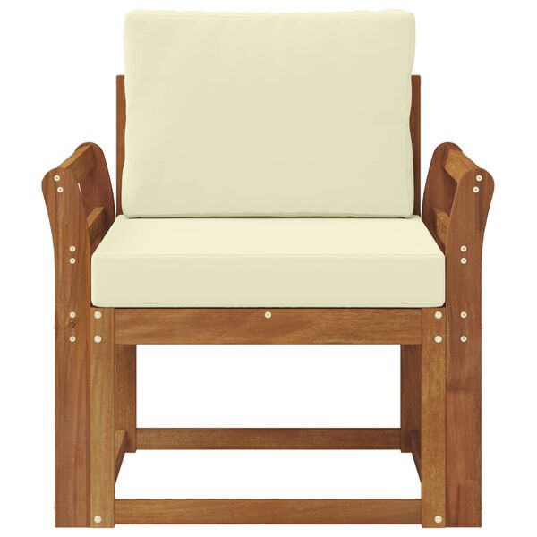 vidaXL Vanjski kauč Čvrsto drvo akacije i poliester Prirodna