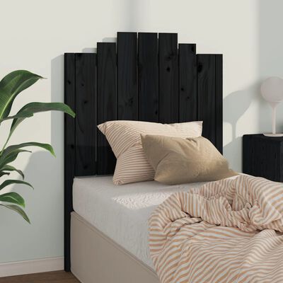 vidaXL Uzglavlje za krevet crno 81 x 4 x 110 cm od masivne borovine