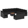 vidaXL 14-dijelni set vrtnih sofa s jastucima poliratan crni