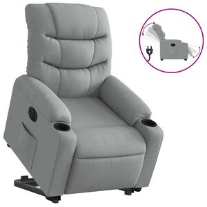 vidaXL Električni naslonjač na podizanje svjetlosivi od tkanine