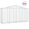 vidaXL Lučne gabionske ko&scaron;are 10kom 200x50x100/120cm pocinčano željezo