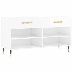 vidaXL Klupa za cipele sjajna bijela 102x35x55 cm konstruirano drvo