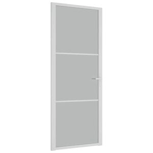 vidaXL Unutarnja vrata 83 x 201,5 cm Bijela od mat stakla i aluminija