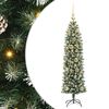 vidaXL Umjetno vitko božićno drvce Zelena i bijela 120 cm
