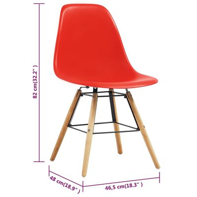 vidaXL Blagovaonske stolice od plastike 6 kom crvene
