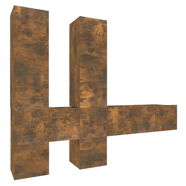 vidaXL 7-dijelni set TV ormarića boja dimljenog hrasta drveni