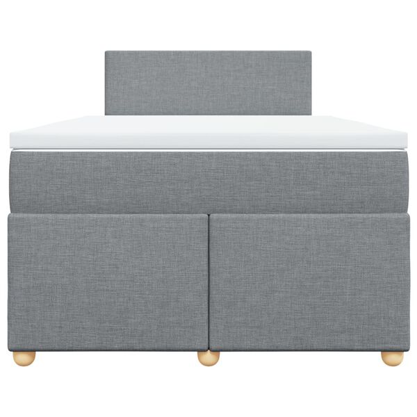 vidaXL Krevet s oprugama i madrac svjetlosivi 120 x 200cm od tkanine