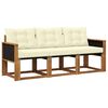 vidaXL Set vanjskih sofa s jastukom 3 pcs Prirodna i krem