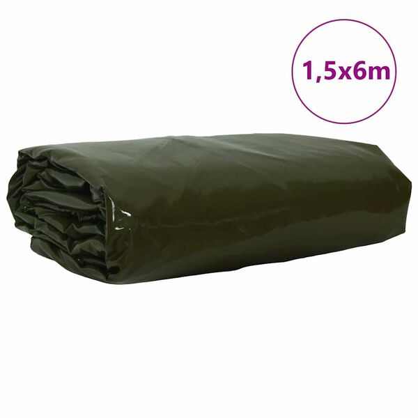 vidaXL Cerada 650g / m&sup2; Maslinasto zelena 1,5 x 6 m