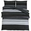 vidaXL Set navlaka za poplun crne pruge 240x220 cm pamuk
