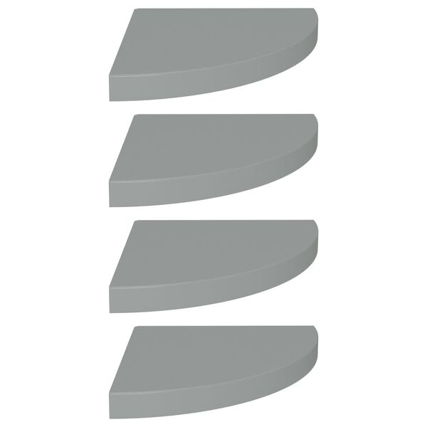 vidaXL Plutajuće kutne police 4 kom sive 35 x 35 x 3,8 cm MDF