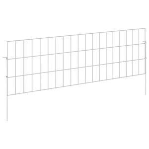 vidaXL Ograda za vrt s kolčićima 48 kom. 95 x 30 cm Pocinčani čelik