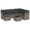 vidaXL 8-dijelni set vrtnih sofa od poliratana s jastucima sivi