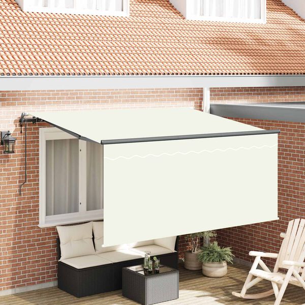 vidaXL Skrovita tenda Krema 300 x 200 cm tkanina