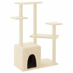 vidaXL Penjalica za mačke sa stupovima za grebanje krem 107,5 cm