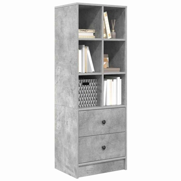 vidaXL Highboard s ladicama Betonski sivi 45,5 x 34 x 127 cm