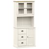 vidaXL Visoka komoda VIGO bijela 78 x 40 x 175 cm od masivne borovine