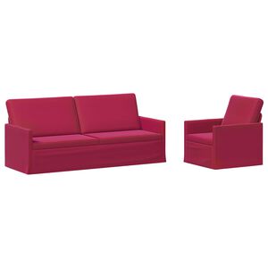 vidaXL Set sofe 2 pcs Vinska crvena Bar&scaron;un