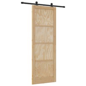 vidaXL Klizna vrata ORKDAL Prirodna 83 x 232 cm Masivna borovina