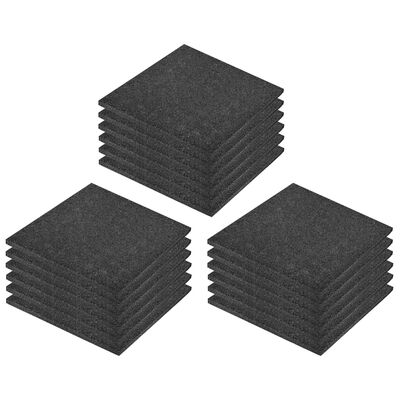 vidaXL Ploče za zaštitu od pada 18 kom gumene 50 x 50 x 3 cm crne