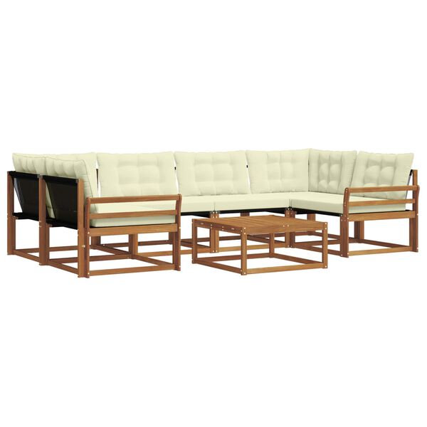 vidaXL Set vanjskih sofa s jastukom 7 pcs Prirodna i krem
