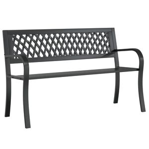 vidaXL Vrtna klupa crna 120 cm čelična