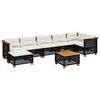 vidaXL 8-dijelni set vrtnih sofa od poliratana s jastucima crni