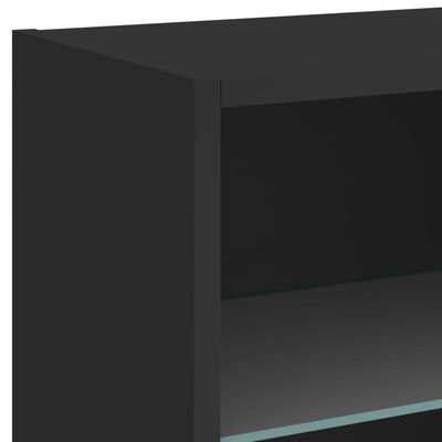 vidaXL 6-dijelni set zidnih TV ormarića s LED svjetlima crni