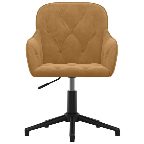 vidaXL Okretna uredska stolica smeđa bar&scaron;unasta