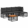 vidaXL Set vanjskih sofa 6 kom. Crna i tamno siva Poliester