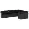 vidaXL 9-dijelni set vrtnih sofa s jastucima crni od poliratana