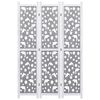 vidaXL Sobna pregrada s 3 panela siva 105 x 165 cm od masivnog drva