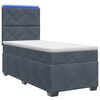 vidaXL Boxspring krevet s madracem Tamnosiva 90 x 190 cm Bar&scaron;un