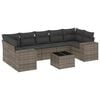 vidaXL 8-dijelni set vrtnih sofa od poliratana s jastucima sivi