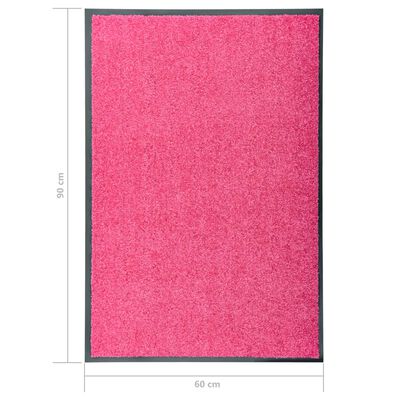 vidaXL Otirač perivi ružičasti 60 x 90 cm