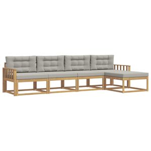 vidaXL Set vanjskih sofa 4 pcs Bijela i svjetlosiva Poliester