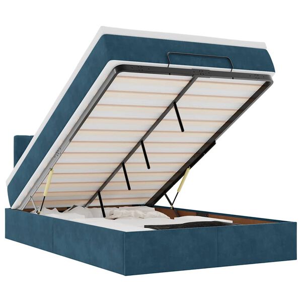 vidaXL Okvir kreveta s madracem tamnoplavi 120x200 cm bar&scaron;unasti