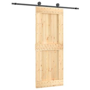 vidaXL Klizna vrata 80 x 210 cm Čvrsta borovina (neobrađena)