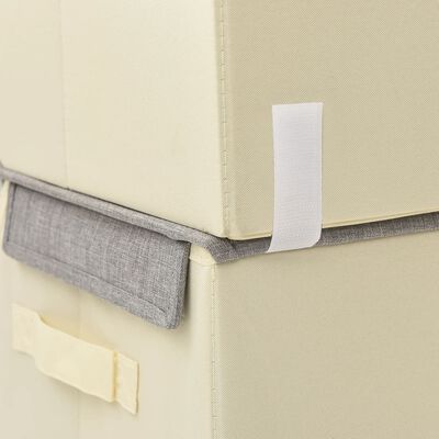 vidaXL 3-dijelni set složivih kutija za pohranu od tkanine sivi i krem