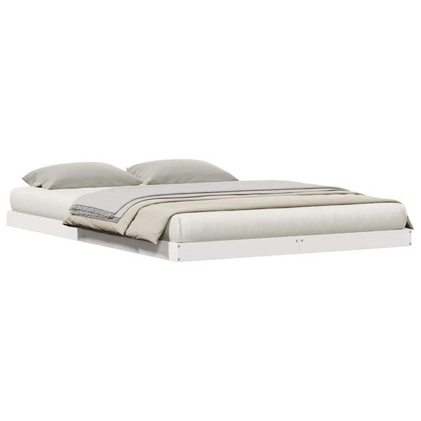 vidaXL Krevet s daskama Bijelo 213.5 x 104 x 9 cm Čvrsto borovo drvo