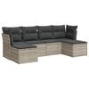 vidaXL 6-dijelni set vrtnih sofa od poliratana s jastucima svjetlosivi