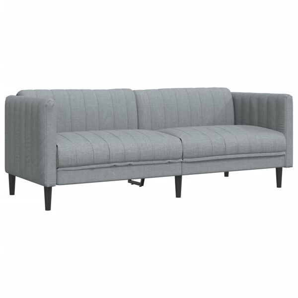 vidaXL 2-dijelni set sofa svjetlosivi od tkanine